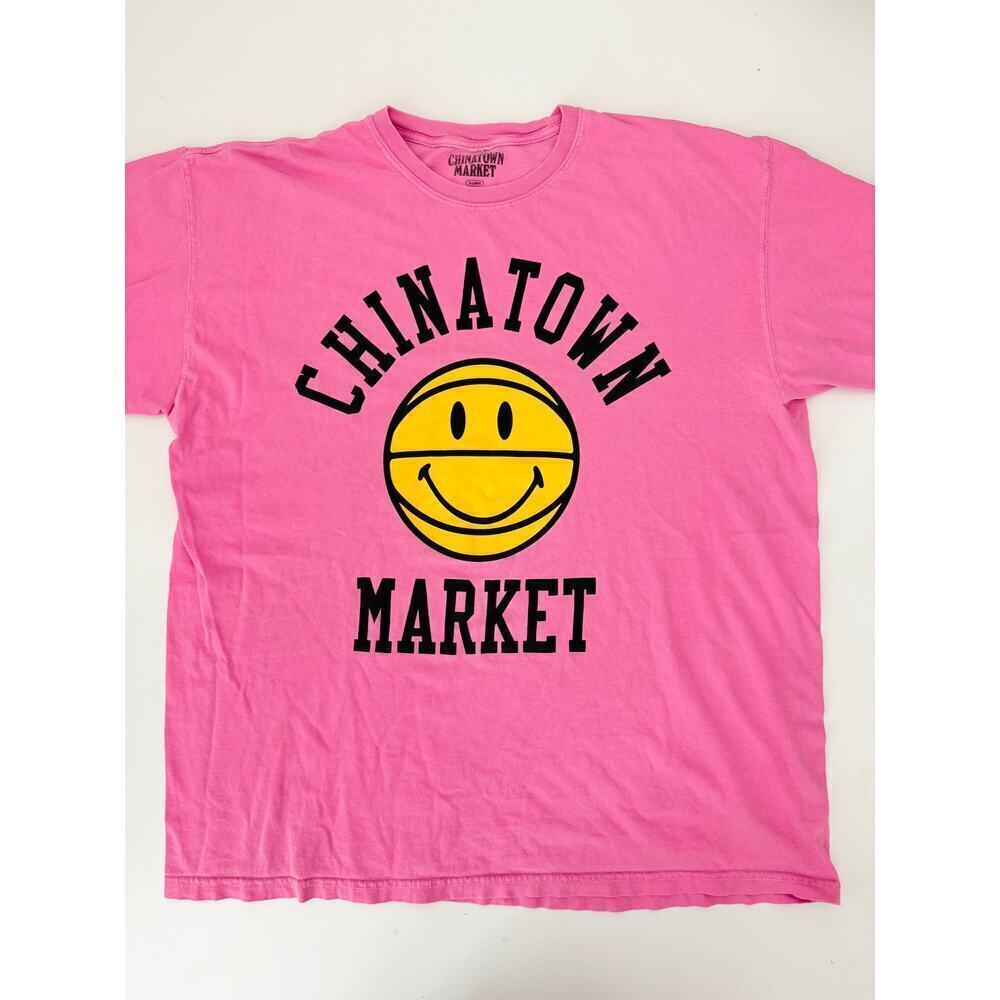 chinatown market pink basketball graphic tee - size xlarge